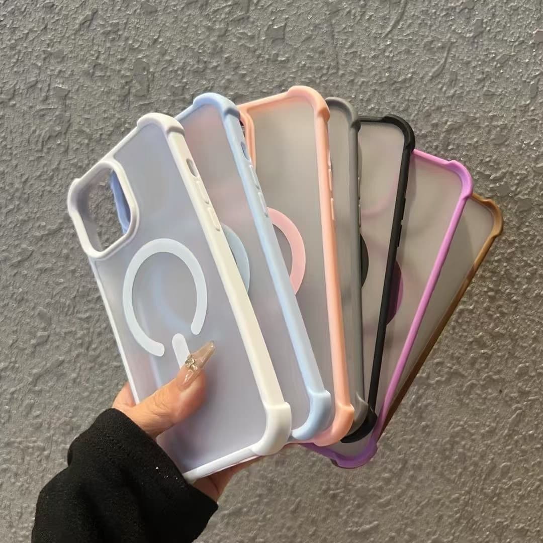 Four-corner anti-fall frosted magnetic phone case suitable for iPhone17ProMax Apple 15/14/13 Trend 11