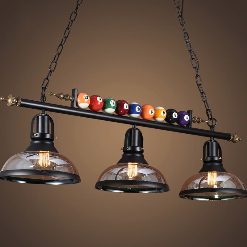 Retro-style creative billiards chandelier for restaurants, bars, clothing stores, and hot pot restaurants; custom-made personalized LED lighting fixtures.