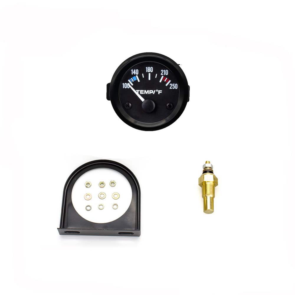 52MM Car Modification Gauge 12V Universal Black Face Pointer Water Temperature Gauge Fahrenheit Car Instrument