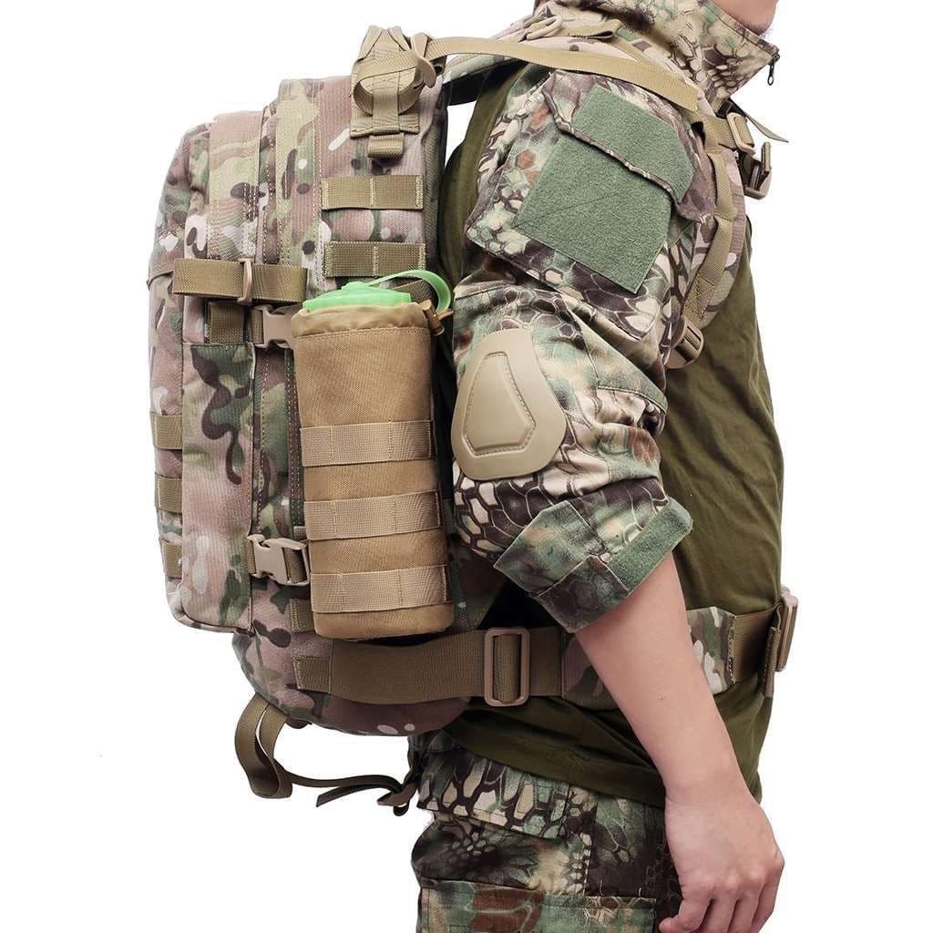 Outdoor Tactical Water Bottle Pouch Travel MOLLE Canteen Bag Wear-Resistant Portable Insulated Cup Protective Sleeve Handheld Waist Pack D14