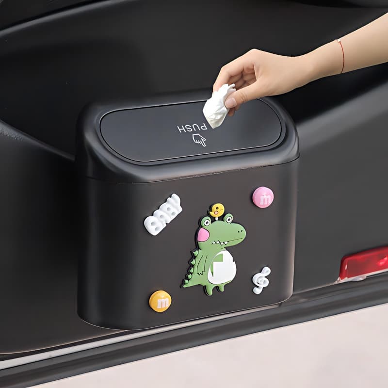 Creative Cute Car Hanging Trash Can for Car Interior, Car Storage Bucket for Garbage Bags, Car Accessories