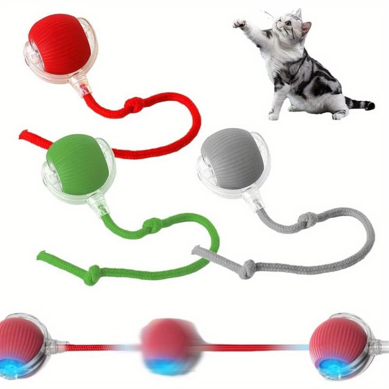 2026 New Cross-Border Shipping 3-Piece Set (Red, Gray, Green) 360° Rotating Pet Ball Cross-Border Shipping