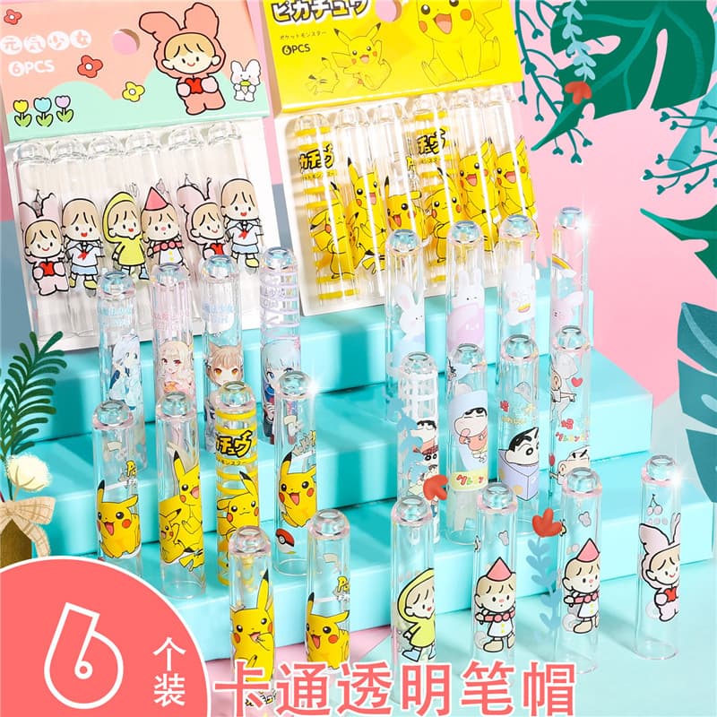 Creative Cartoon Pen Cap Pencil Cover Dinosaur Strawberry Cartoon Pencil Protective Cover Extender for Children and Students for Writing