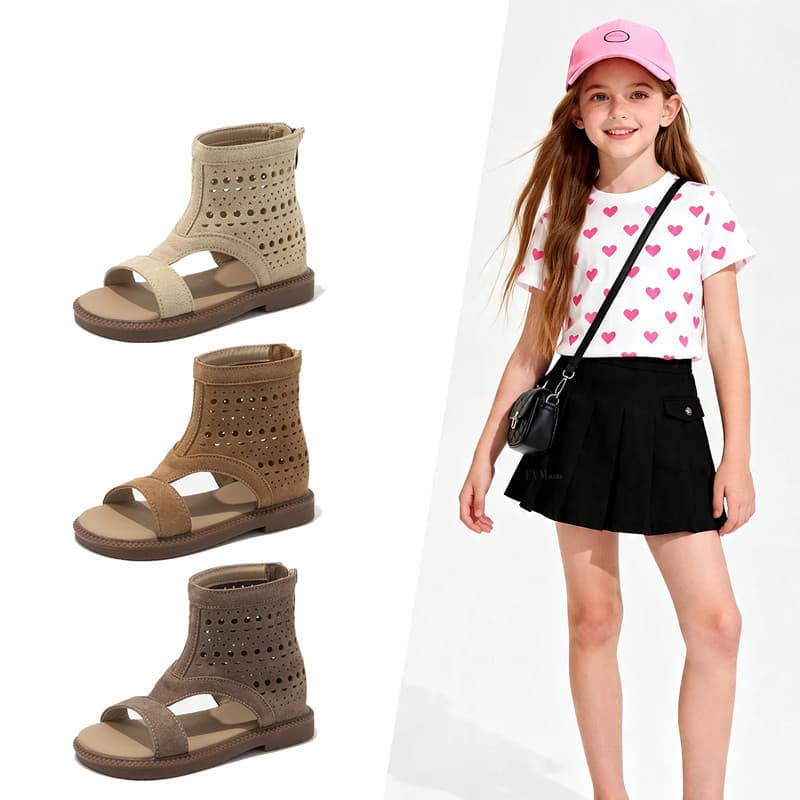 Girls' Shoes, Children's Princess Sandals, 2026 New Summer Thin Style Korean Soft-Soled Roman Shoes for Middle and Large Children