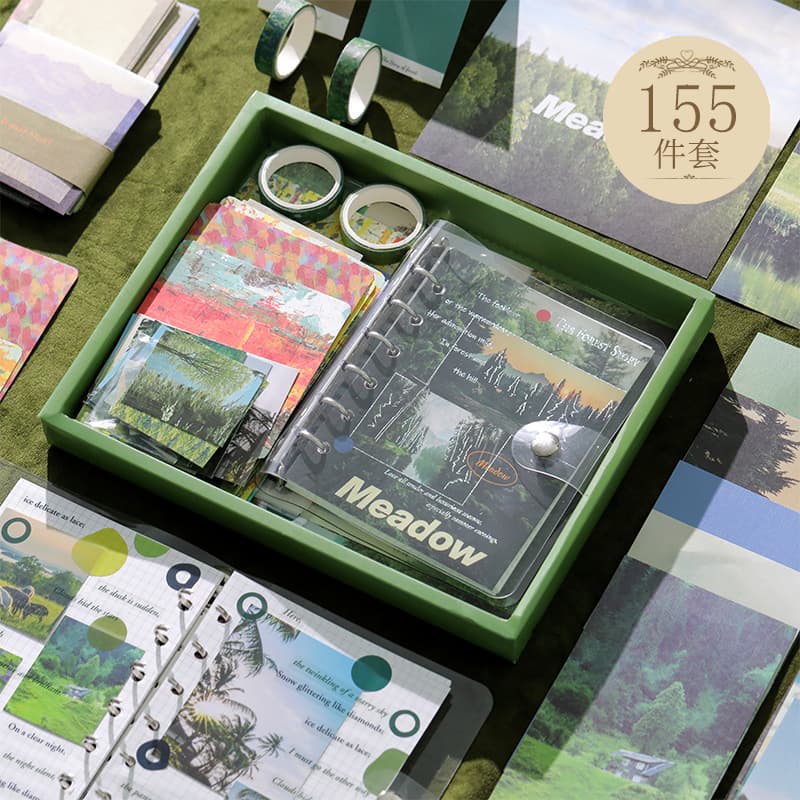 Creative Birthday Gift Practical Scrapbook Set for Boys and Girls, Student Back-to-School Loose-leaf Notebook