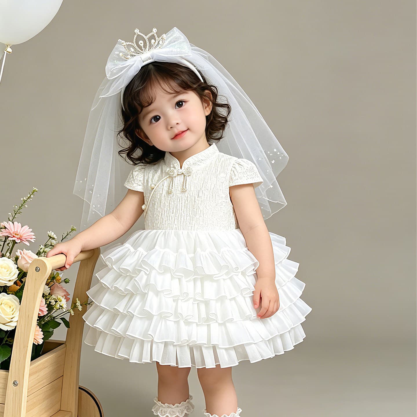 Girls dress summer national style cheongsam one year old baby girl princess dress new Chinese style tutu skirt little girl dress
