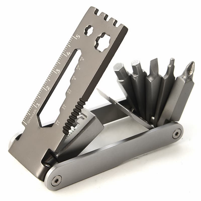 Multifunctional Stainless Steel Multi-Use Bicycle Repair Tool Portable Bike Tool with Screwdriver Combo Card