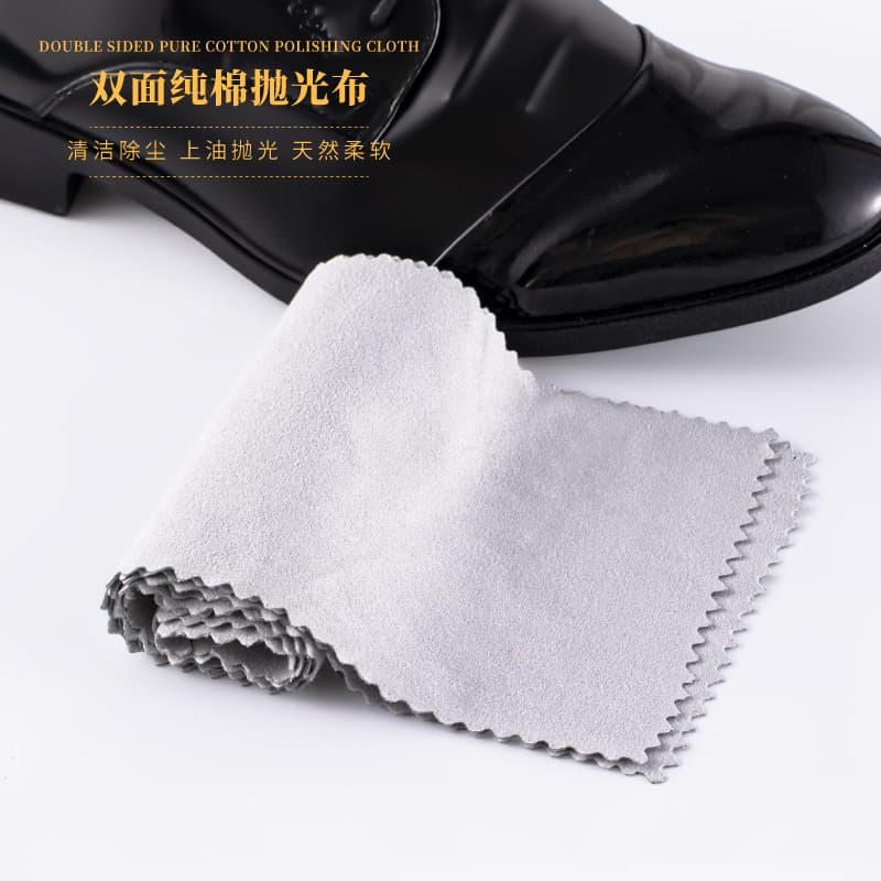 Household Gray Shoe Polishing Cloth, Multi-functional Double-sided Suede Flannel for Shoe Shining and Waxing
