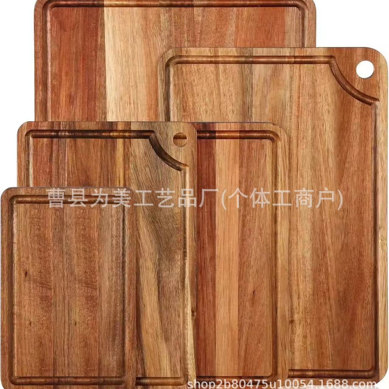 Wholesale wooden trays, square double-sided, suitable for home kitchens, serving as cutting boards, tabletops, and decorative trays for snacks and fruits.