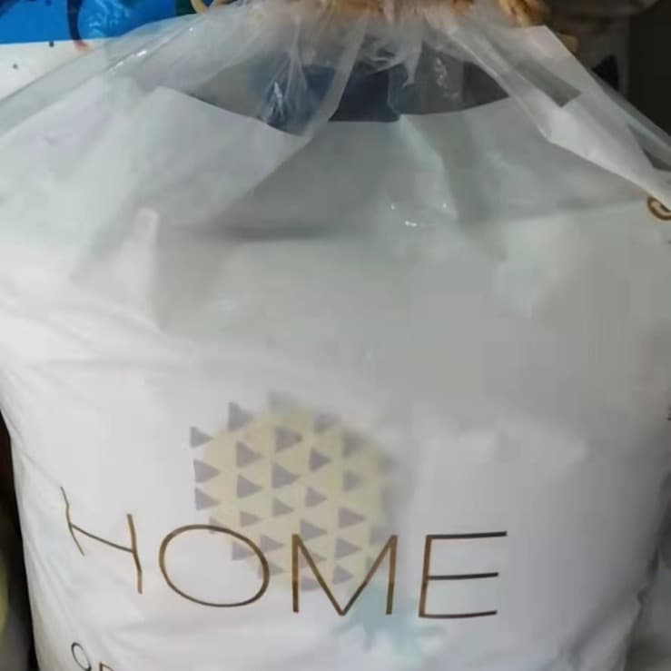 Home Textile Bedding Drawstring Summer Quilt PE Tote Bag, Flannel Four-Piece/Three-Piece Set, Frosted Transparent Packaging Bag