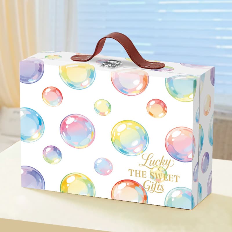 New Water Bubble Baby Suitcase Gift Box Newborn Baby Full Month Meeting Gift Set Packaging Box