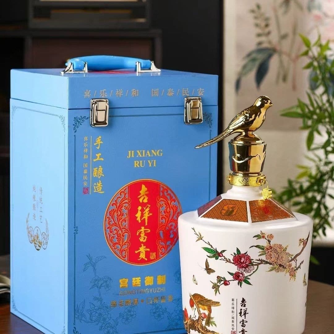 Jingdezhen ceramic wine jar, 5-jin capacity, imperial collection empty baijiu bottle for aging, sealing, storing bulk liquor, and decorative display