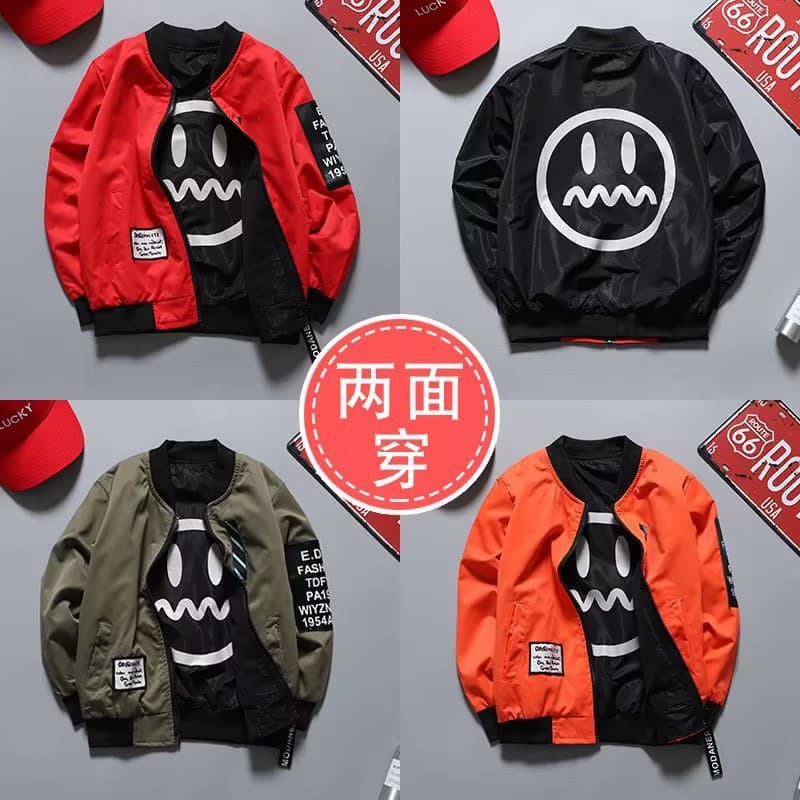 Boys Spring Jacket Reversible Wear Outerwear for Middle and Older Children 2026 Boys Spring Jacket Children Baseball Jacket Jacket Trendy