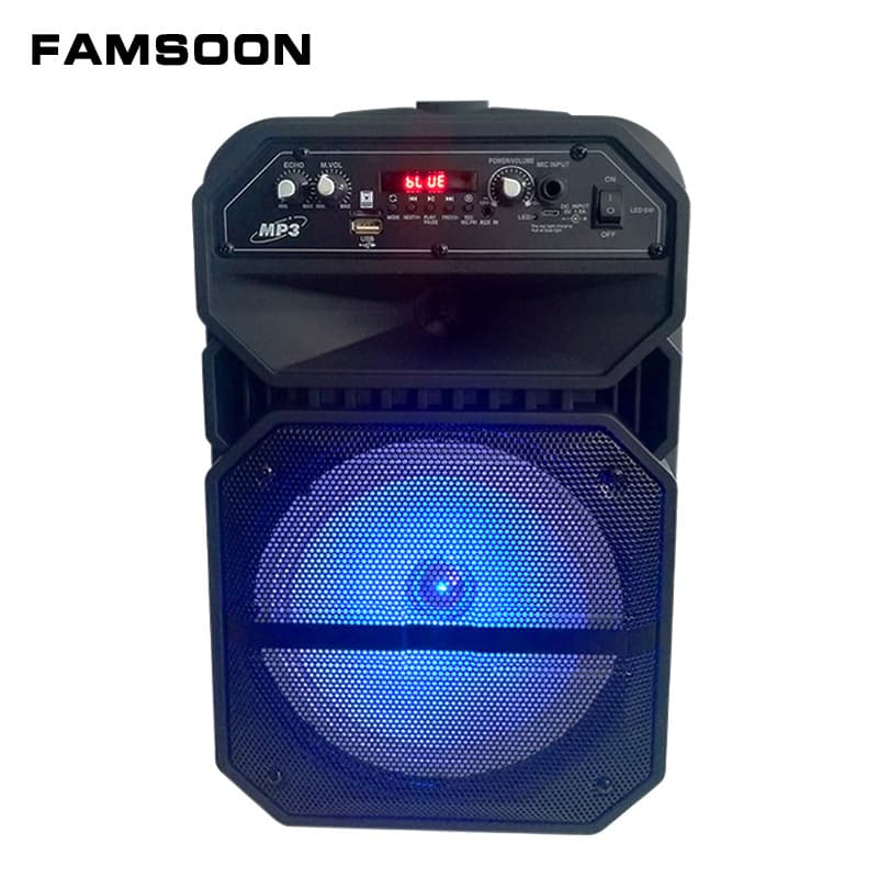 Factory Direct Supply 8-Inch Outdoor Pull Rod Audio with Colored Lights, Park Square Dance Fitness Portable Card Audio