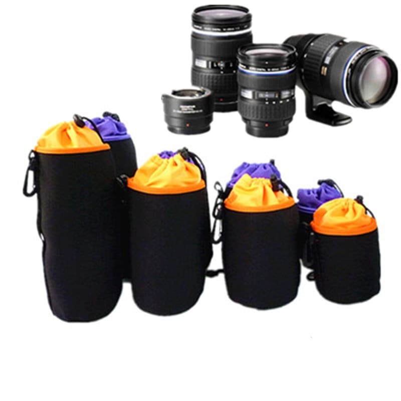 DSLR camera lens cases, cross-border diving material shockproof fleece-lined thickened digital lens bags and storage bags wholesale