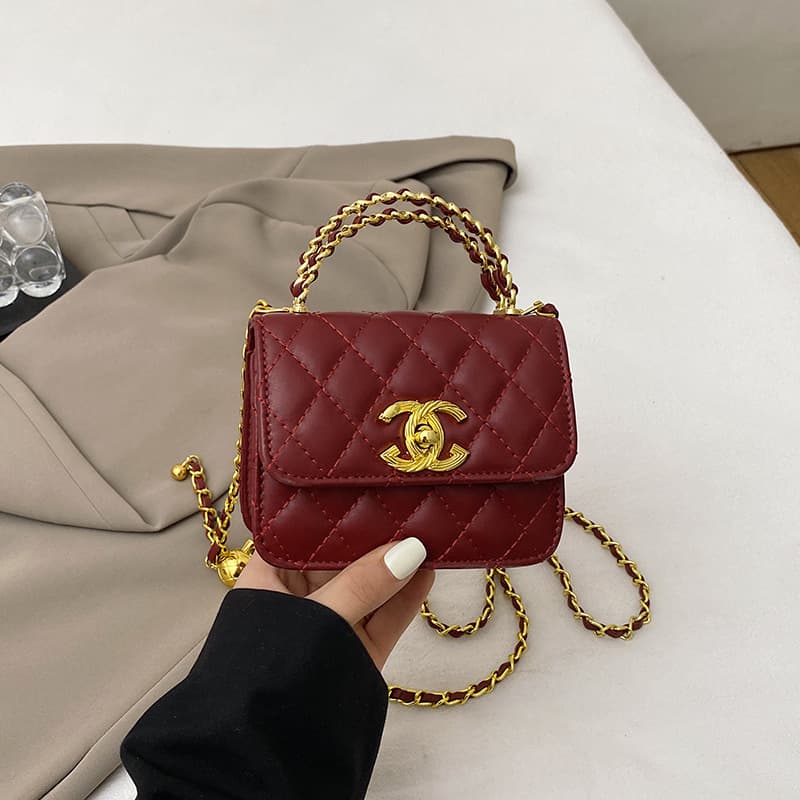 Foreign Trade Women's Bag Classic Chanel-Style Diamond Quilted Chain Mini Square Bag Fashion Versatile Handbag Shoulder Bag Crossbody Bag