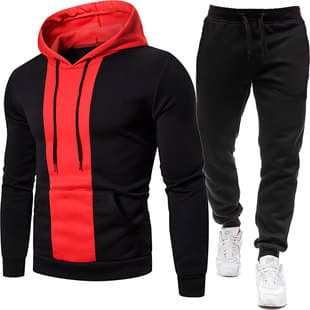 2026 Cross-border Export Men's Fashion Patchwork Casual Hoodie Men's Sweatshirt Men's Sports European and American New Style