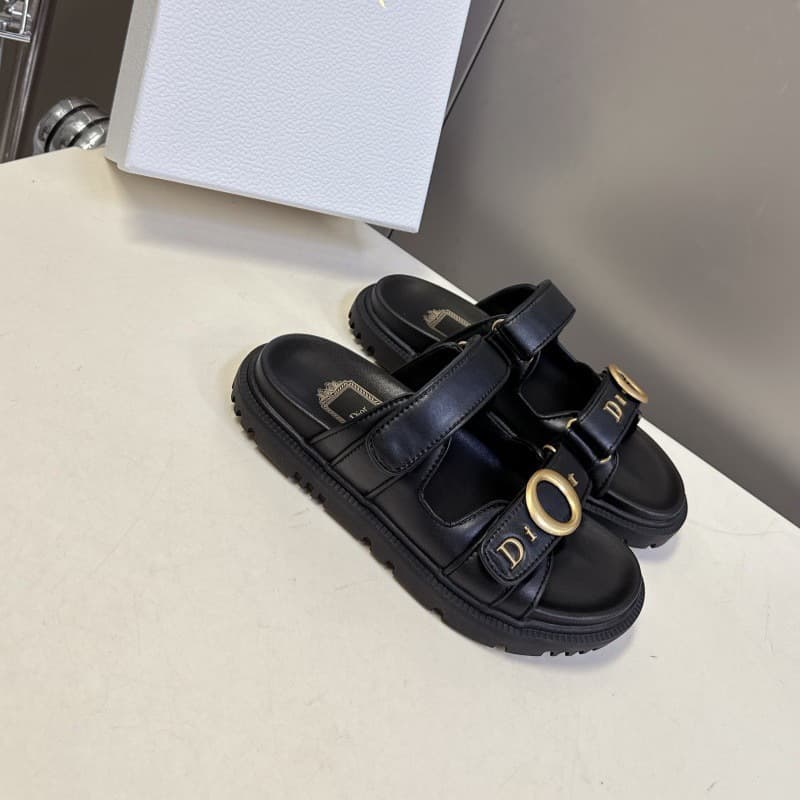 2026 Summer New Thick Sole Sandals Women D-House Letter Velcro Versatile Outdoor Fashion Slippers