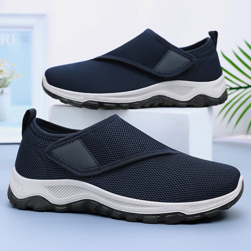 Men's Shoes Spring Men's Mesh Breathable Casual Shoes Cross-border Shoes Wholesale Slip-On Hook and Loop Shoes Drop Shipping