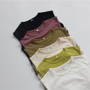 2026 Kids Vest Solid Color Boys Waistcoat Korean Style Slub Cotton Thin Girls Top Sleeveless Summer Thin