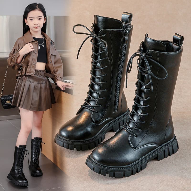 Girls' Boots Winter 2025 New Korean Style British Style Children's Martin Boots Little Girls High Boots Princess Long Boots
