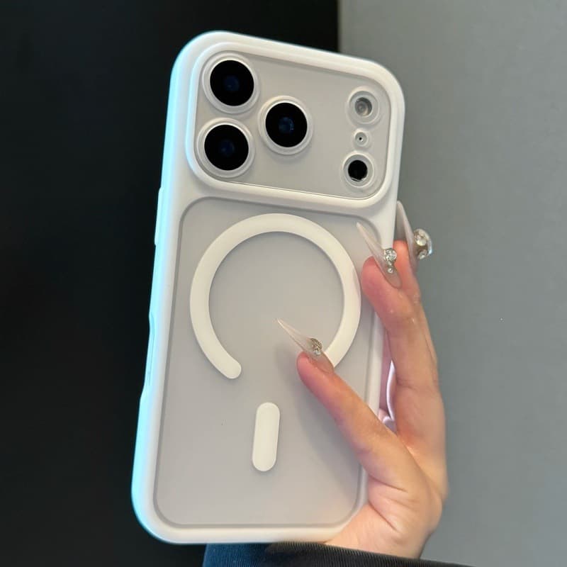 2-in-1 Detachable Large Window Phone Case for Apple 17 Pro Max Magnetic Phone Case Skin-Feel Frosted 16