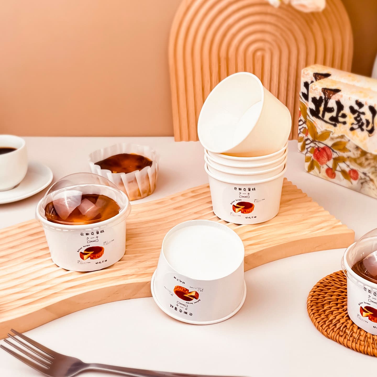 Mini Basque Cake Packaging Box 2-Inch Cupcake Liners Takeout Taro Paste Baked Custard Box Baking