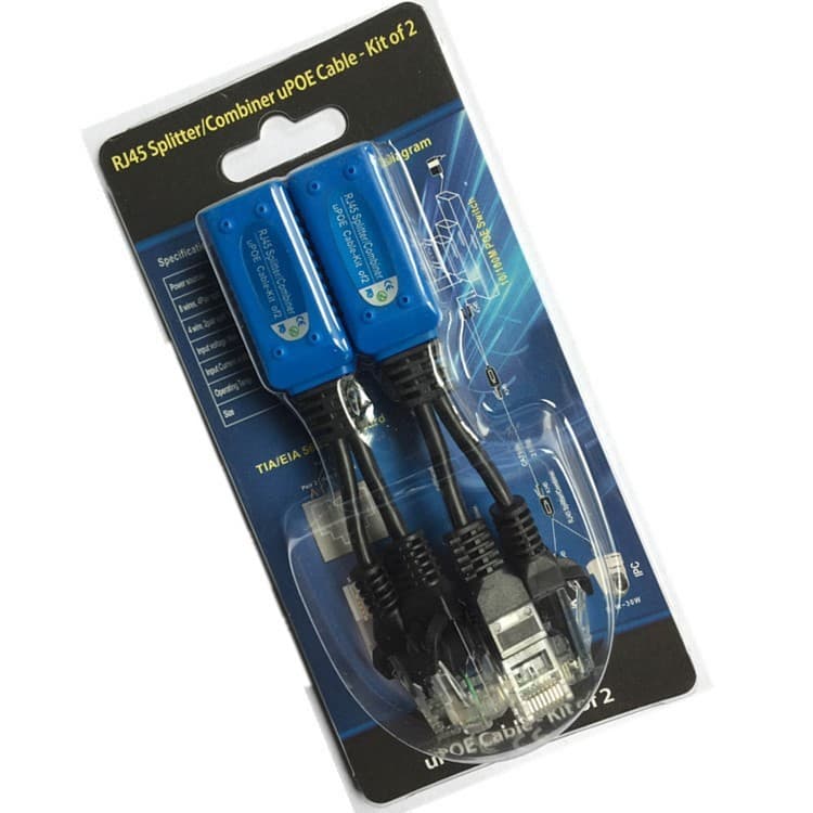 POE Network Transmitter 2-Way Combiner Multiplexer POE Splitter One Ethernet Cable Carries 2 Network Signals