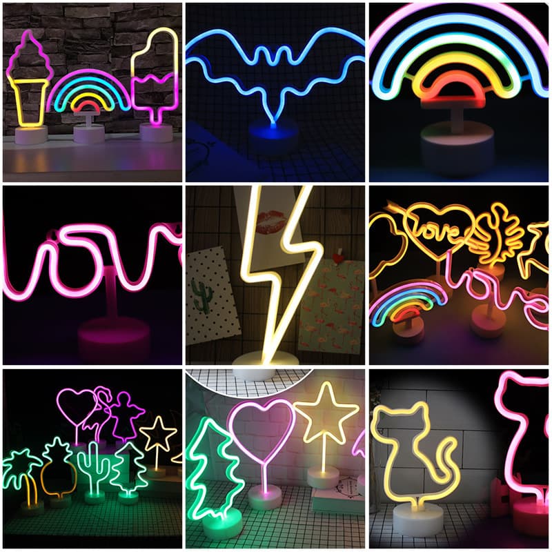 Curated Cross-Border Best-Selling LED Neon Light Romantic Proposal 3D Shape Light Bar Decorative String Lights Wholesale