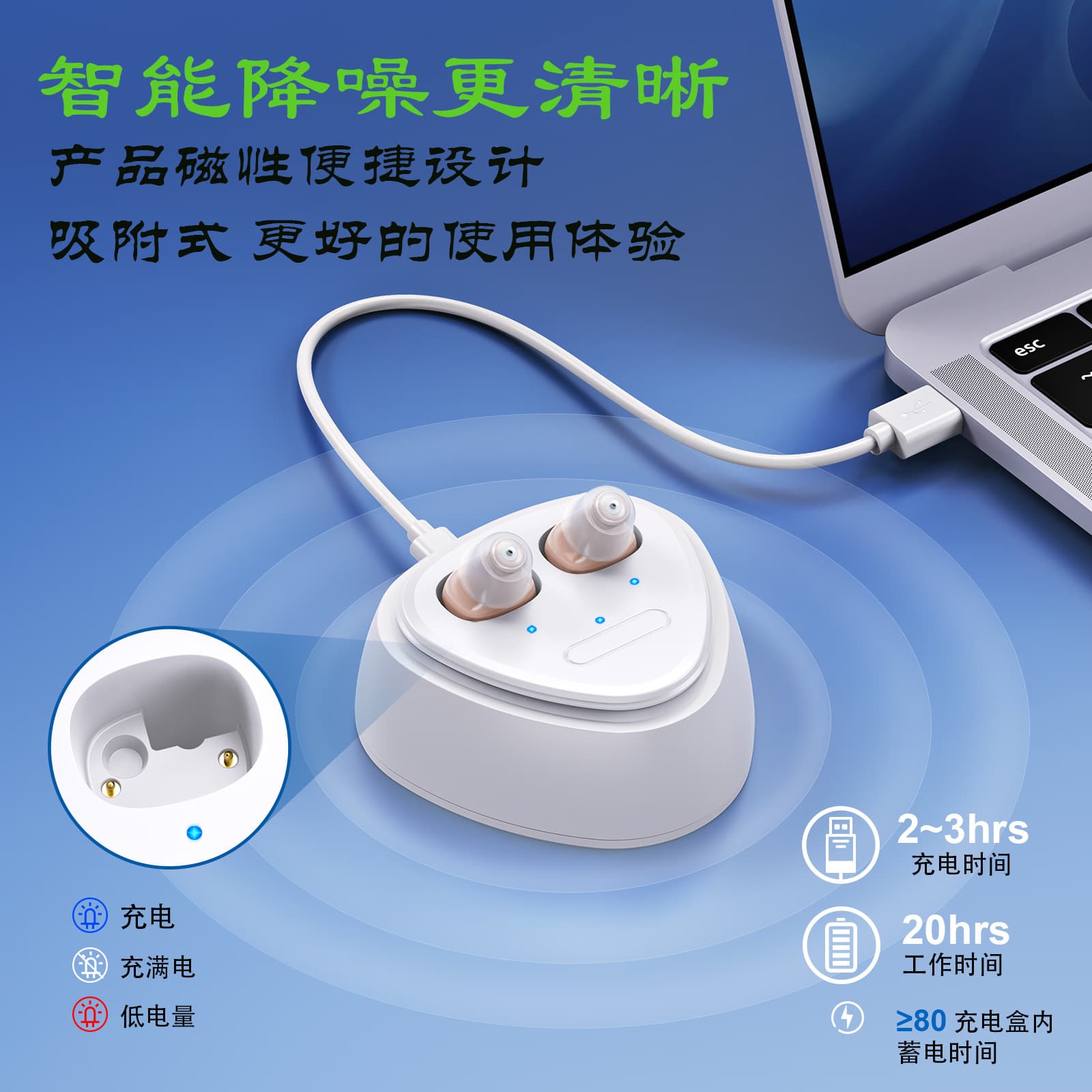 Mini Rechargeable In-Ear Amplifier for Hearing Aids - Noise Reduction and Sound Collection Equipment - Cross-Border Wholesale