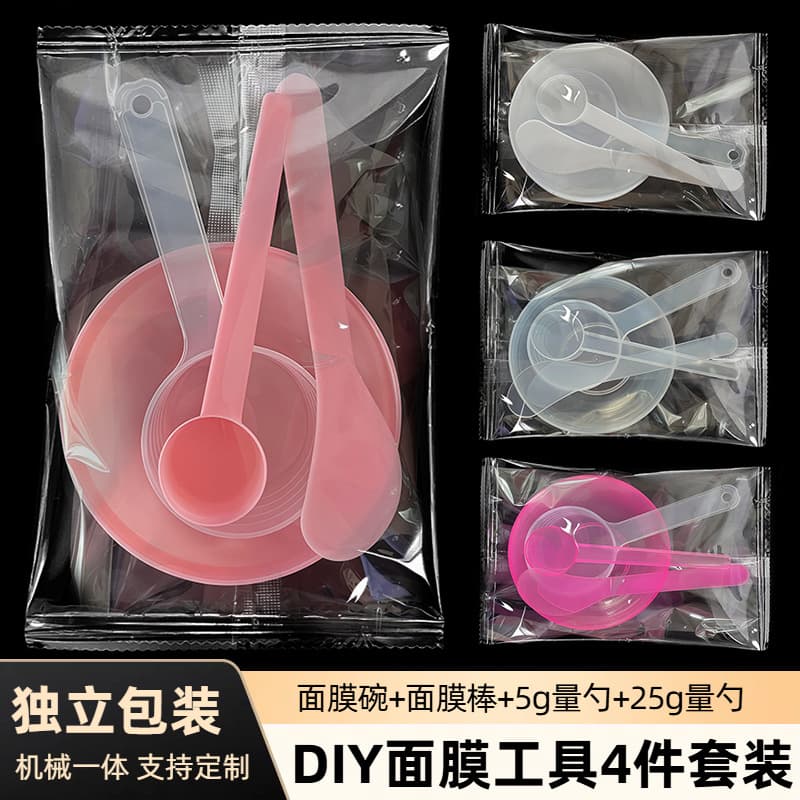 Salon Disposable Spa Mask Bowl PP Bowl Measuring Spoon Stirring Stick 4-Piece Set Beauty Skincare