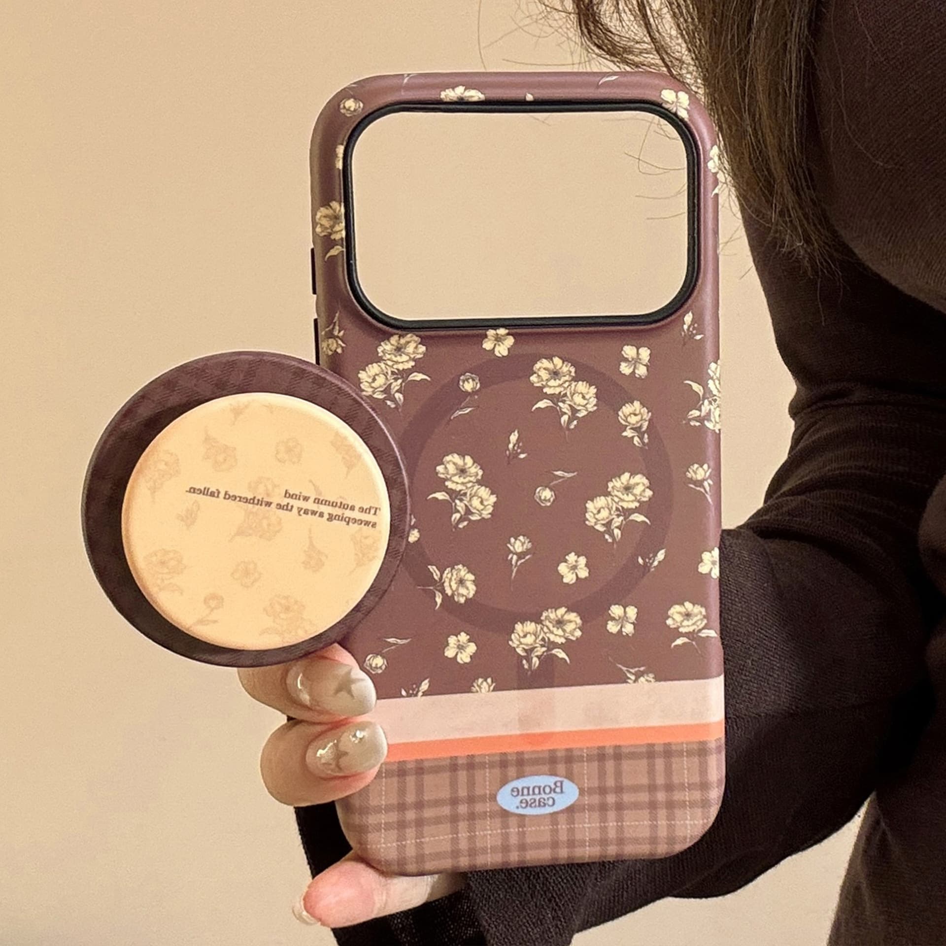 Antique Floral Design for Apple 18 Phone Case iPhone 17 Pro Max Magnetic Stand 14 Chinese Style Premium 16 Hard