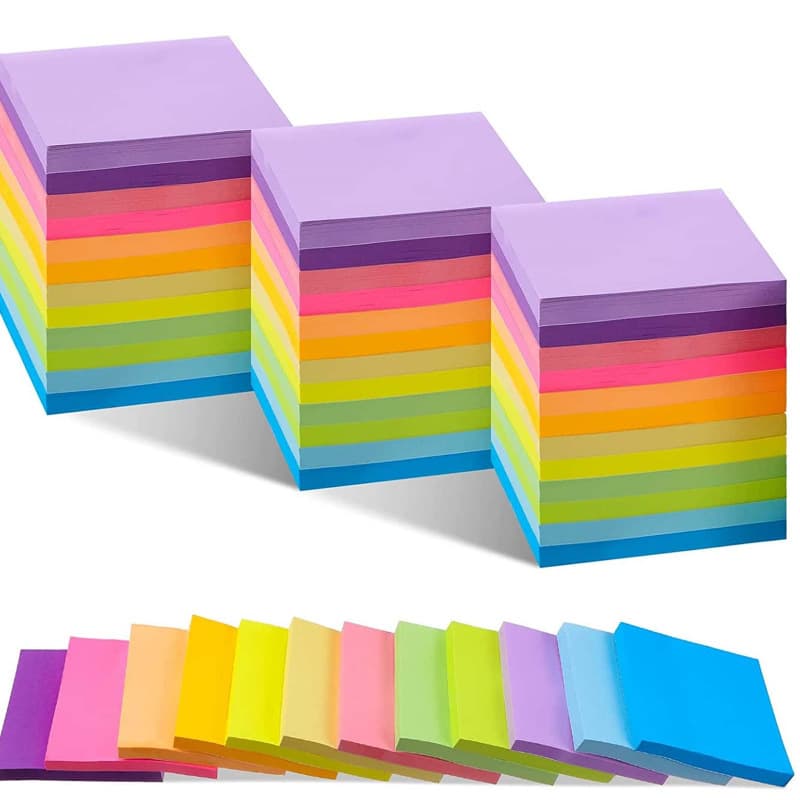 Fluorescent color sticky notes 3*3inch student note strips N times sticker cross-border hot selling note book factory direct sale