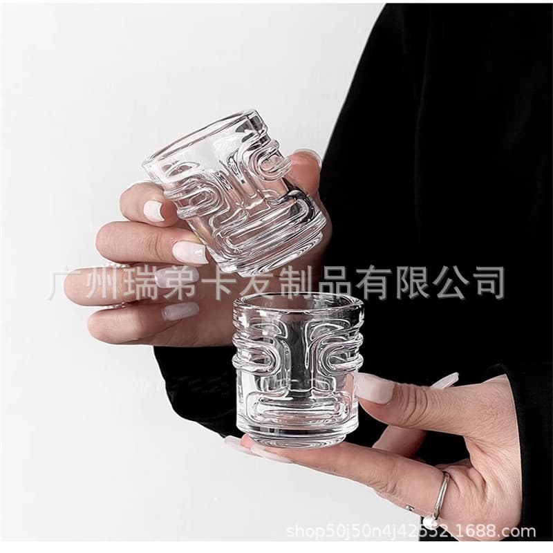 Mini tiki cup bullet cup creative home tiki shot glass cocktail cup glass shot glass