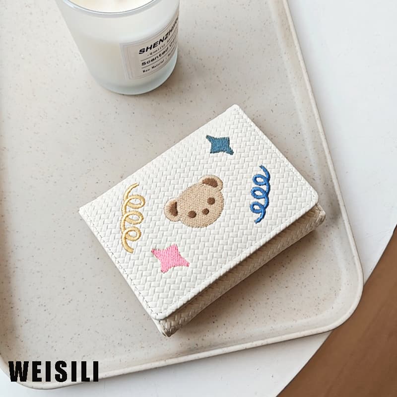 2025 New Women's Card Holder, Premium Short Wallet for Students, Ins Style Embroidered Small Tri-Fold Wallet