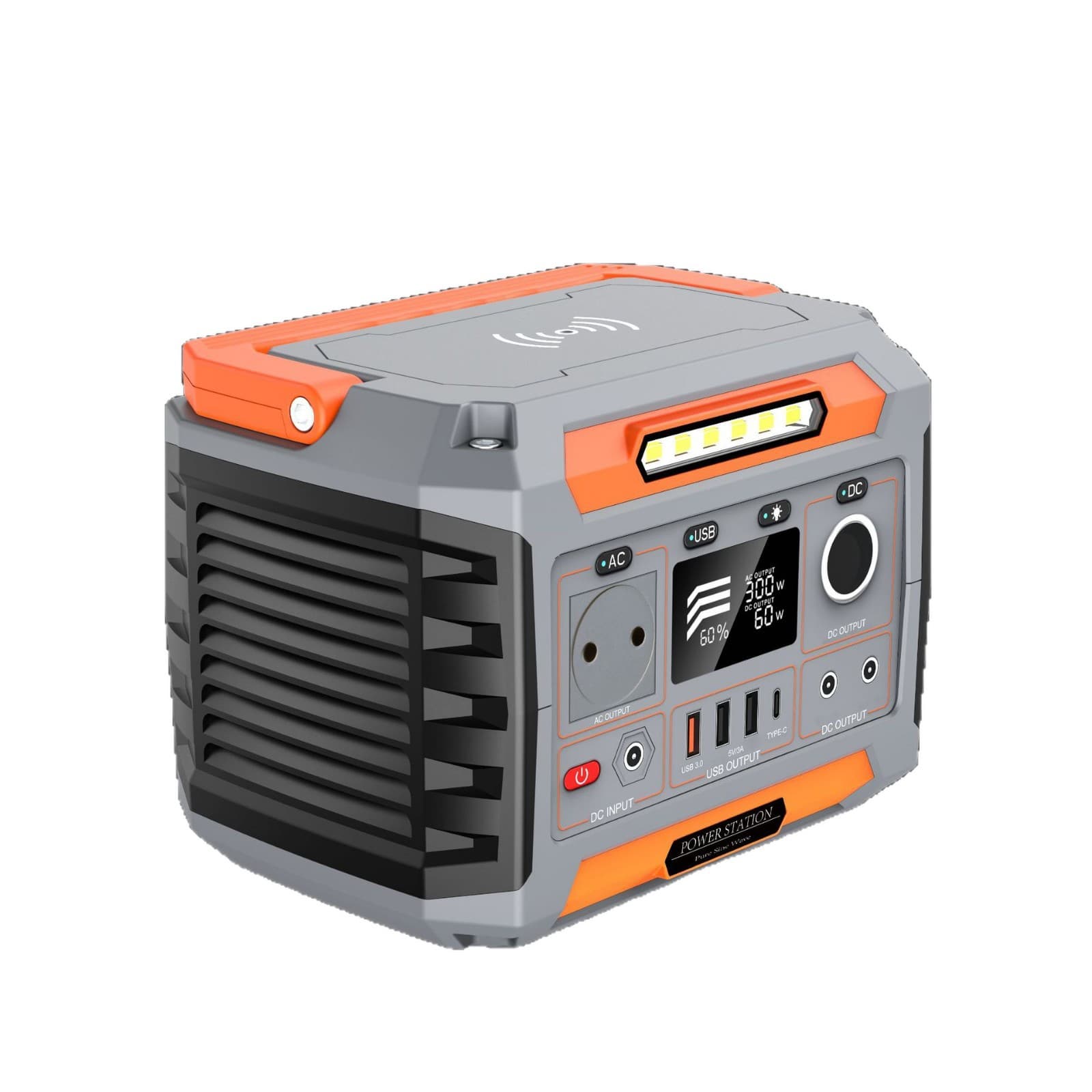 300W Portable Solar Generator Wireless Rechargeable Camping Emergency Mobile Power Storage Large Capacity