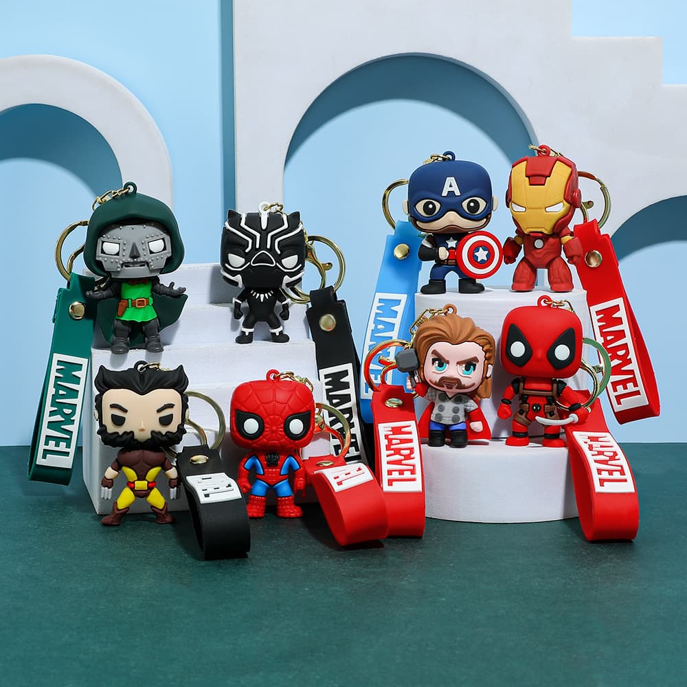 2026 Avengers Spider-Man Keychain Captain America Car Key Pendant Marvel Keychain Wholesale