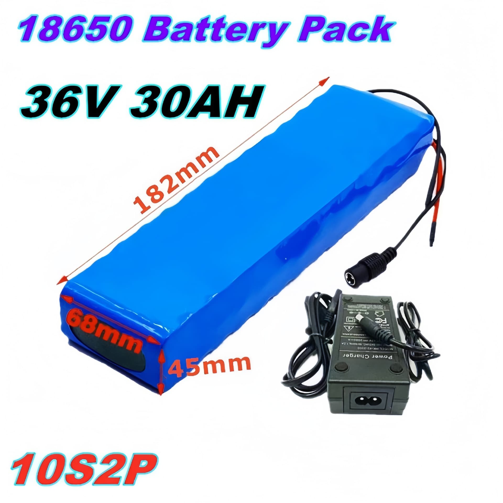 10S2P 36V 30Ah Battery Pack 18650 Lithium Ion Battery 500W for Electric Bike