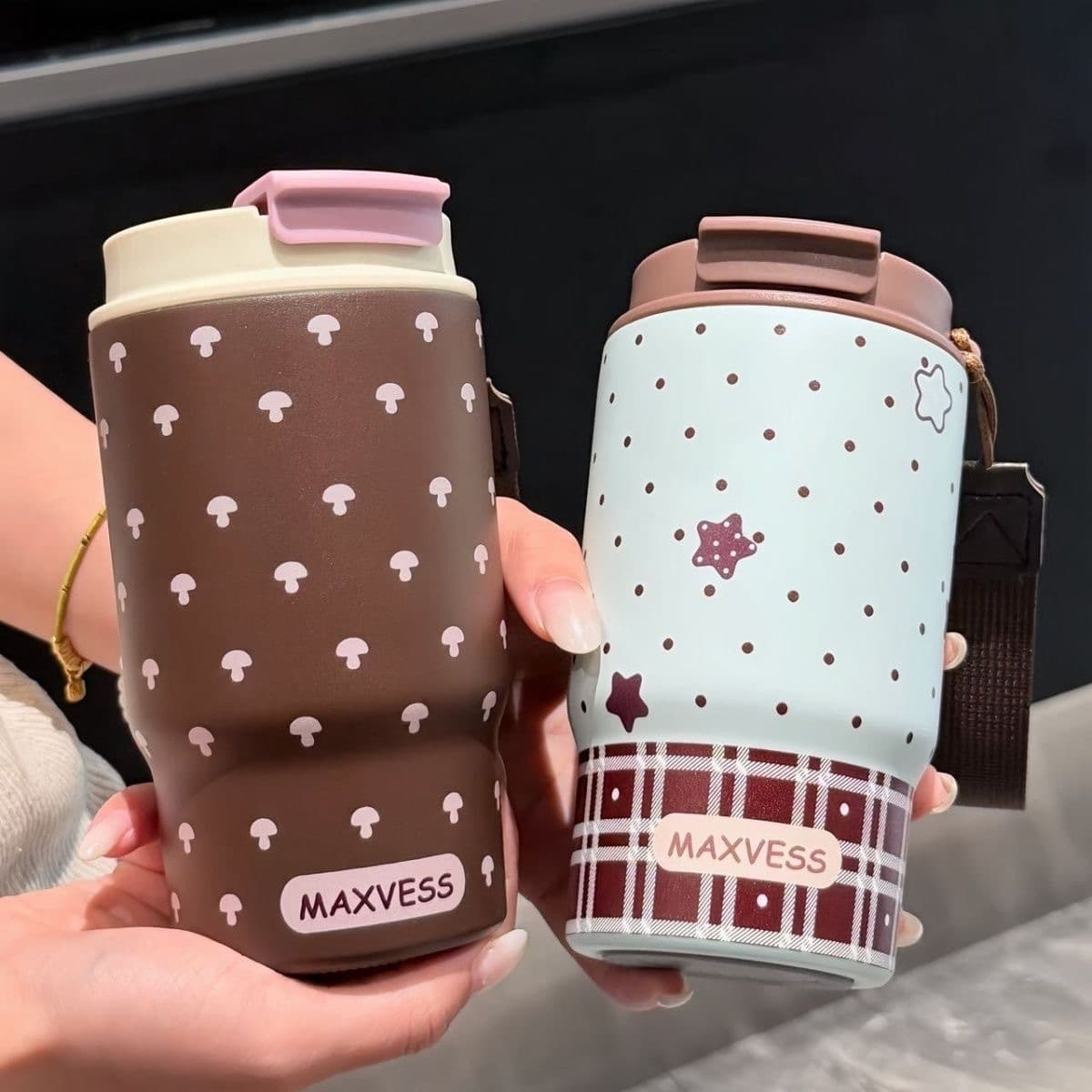 Japanese Youmi Star Wave Dot Insulated Cup ins High-Looking Insulated Water Cup Campus 2026 Popular Water Cup Portable