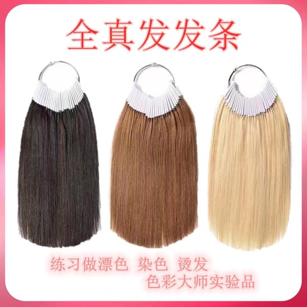 Hair Strip Coloring Test Hairpiece, Hairpiece, Haircut Hairpiece, Special Practice Hair Dyeing Practice with Hair Strip Color Swatch