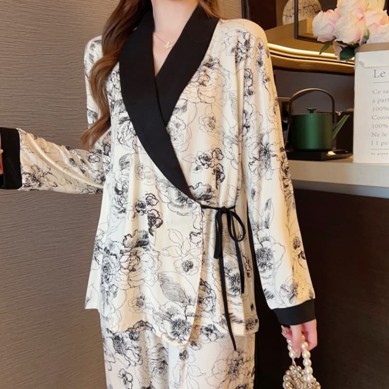 Cardigan Kimono Modal Maternity & Nursing Sleepwear for Postpartum Breastfeeding, Spring & Summer Home Wear