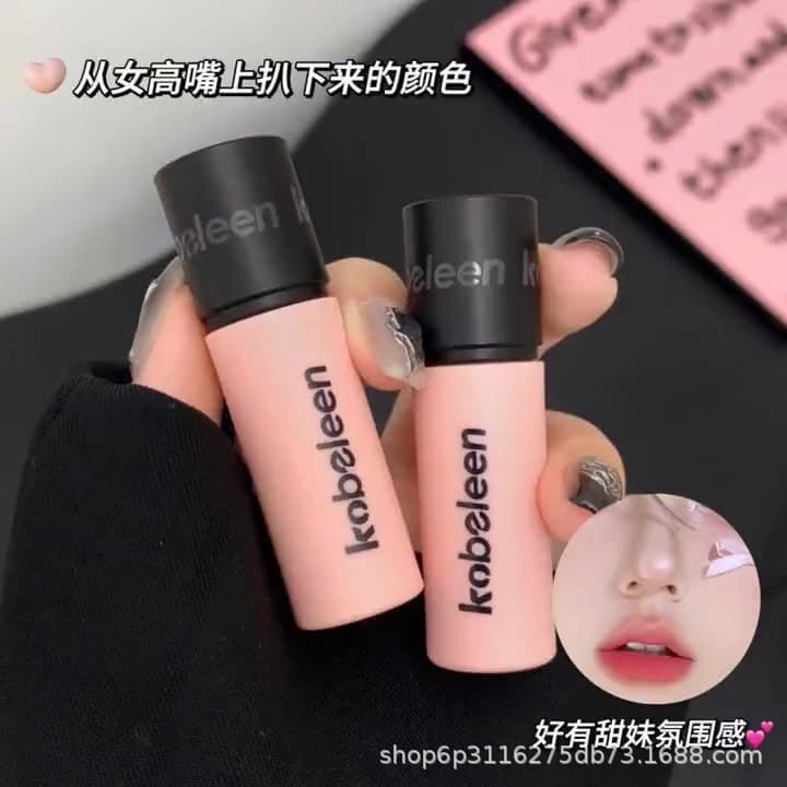 kobeleen Pink Tube Lip Glaze Soft Matte Pure Desire Style Natural Look Student Low Saturation Gray Pink Lipstick