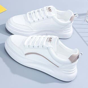 Cross-border White Sneakers Women's Shoes 2025 New Autumn Chunky Sole Athletic Shoes Lightweight Korean Style Versatile Casual Shoes Women