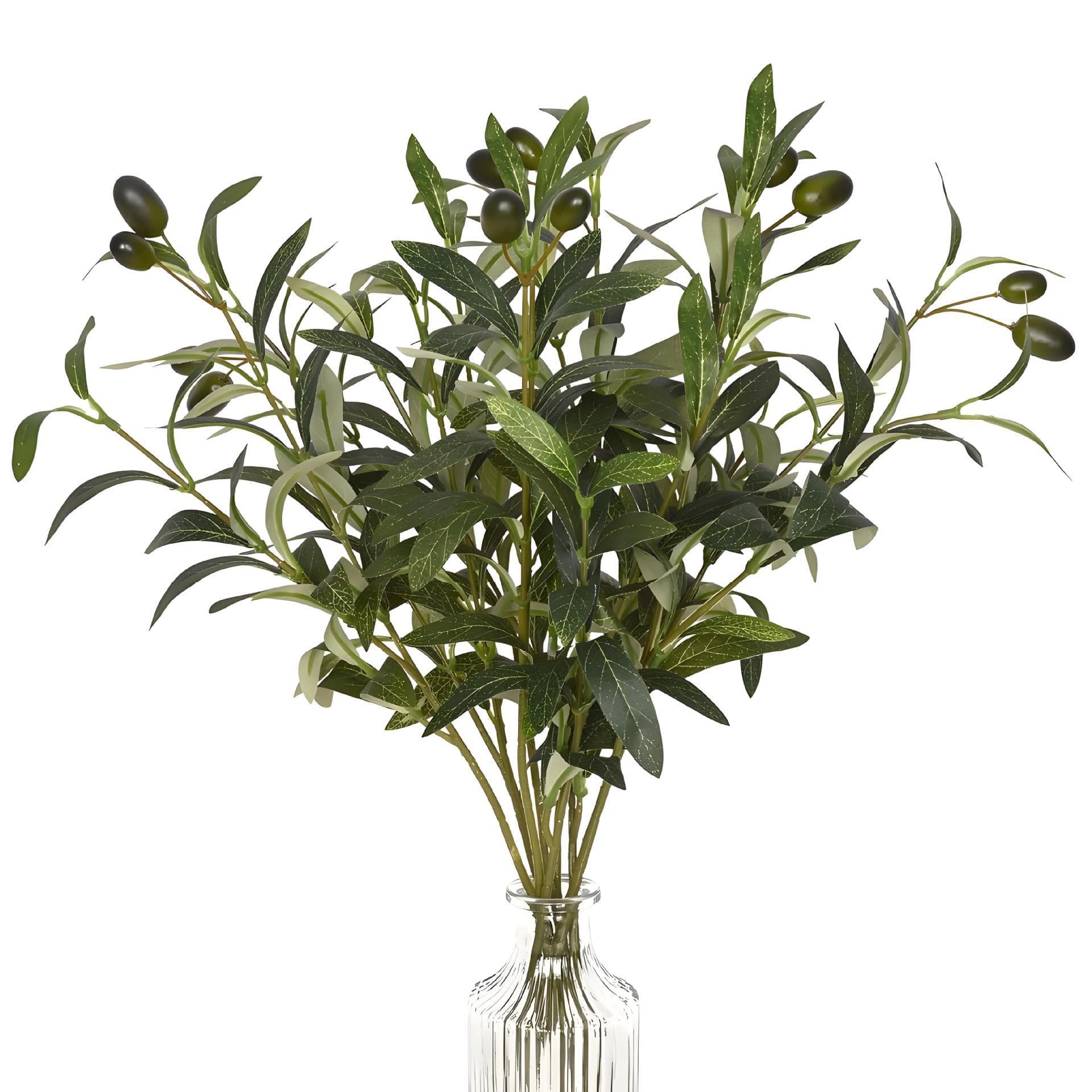 Cross-border Artificial Greenery Olive Branch 6-Prong with Fruits Olive Leaves Forest Style Wedding Floral Arrangement Background Decoration Olive Branch
