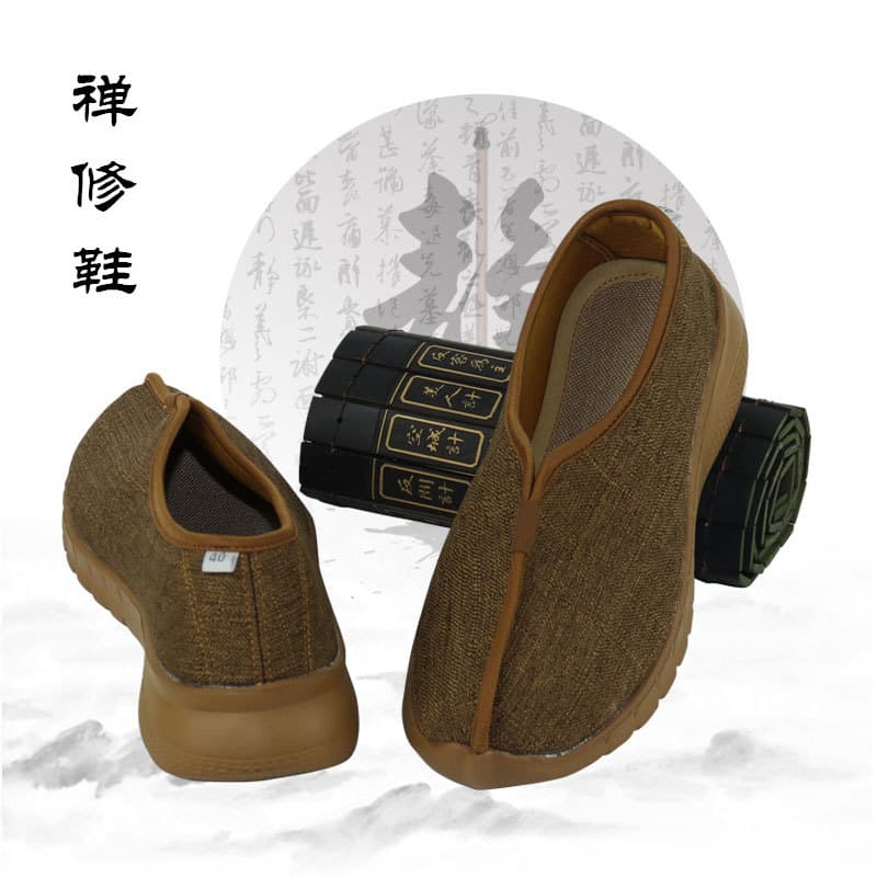 Monk Shoes for Monks and Nuns, Soft Sole Breathable Zen Meditation Shoes for Spring, Summer, and Autumn, Single Shoes, Lay Buddhist Shoes, Cloth Shoes