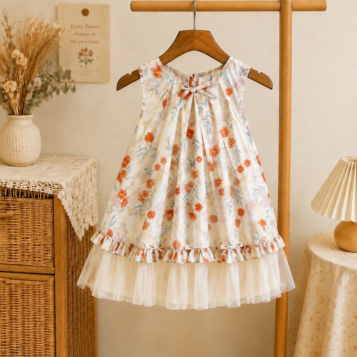 Girls Vacation Dress Summer 2026 New Children Birthday Princess Dress Baby Tulle Skirt