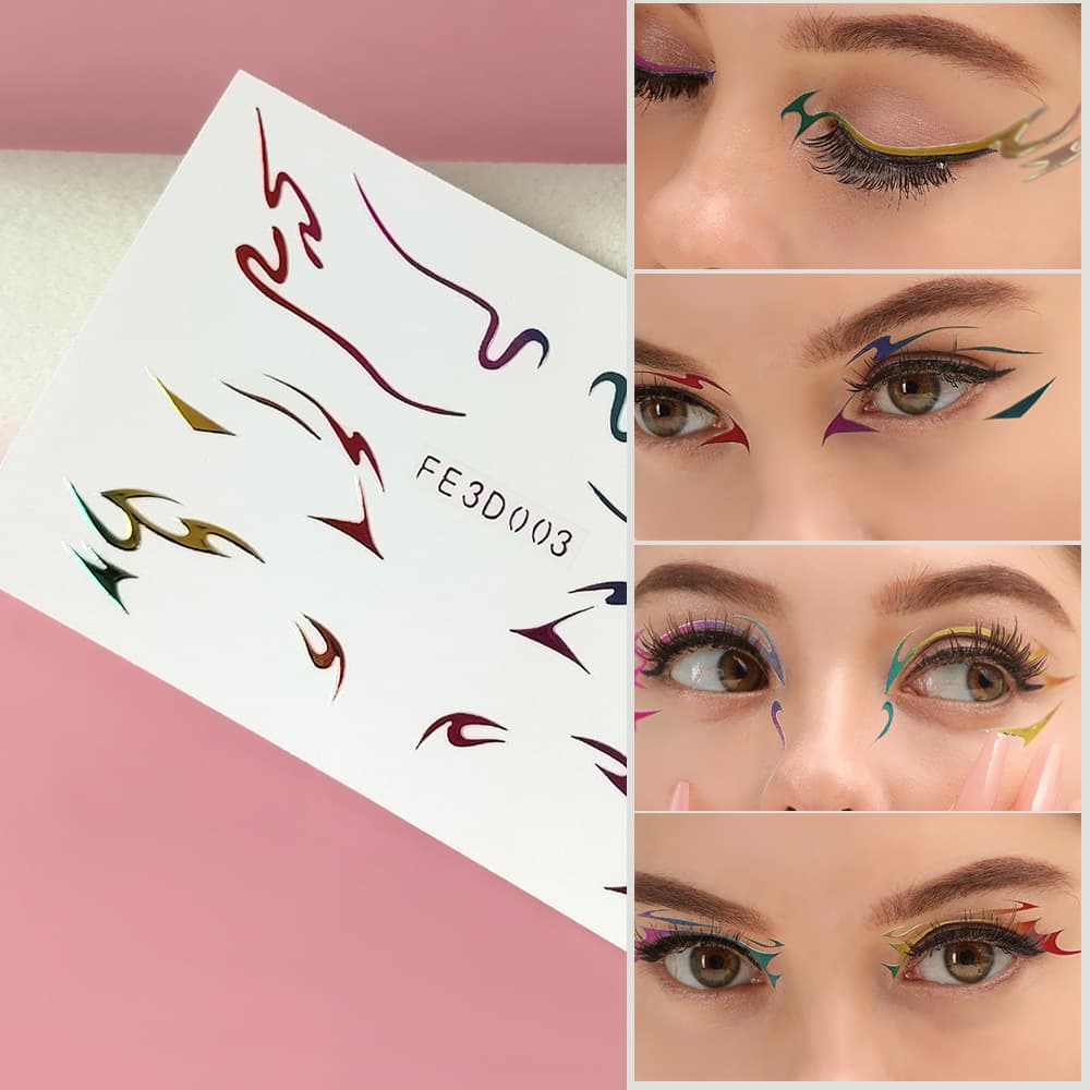 European and American Laser Eyeliner Sticker 3D Embossed Butterfly Eye Makeup Sticker Stage Performance Tattoo Sticker