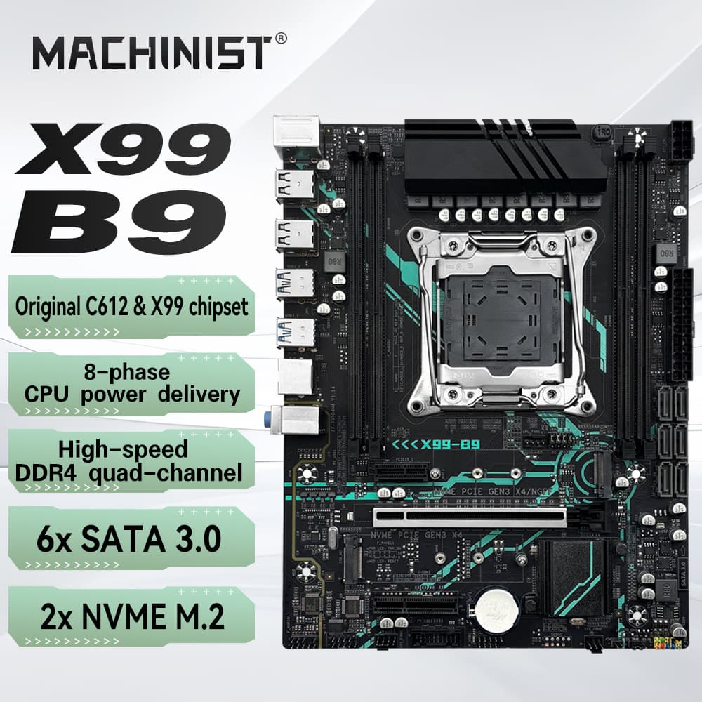 MACHINIST X99-B9 Motherboard C612 Chipset DDR4 Xeon E5-V3/V4