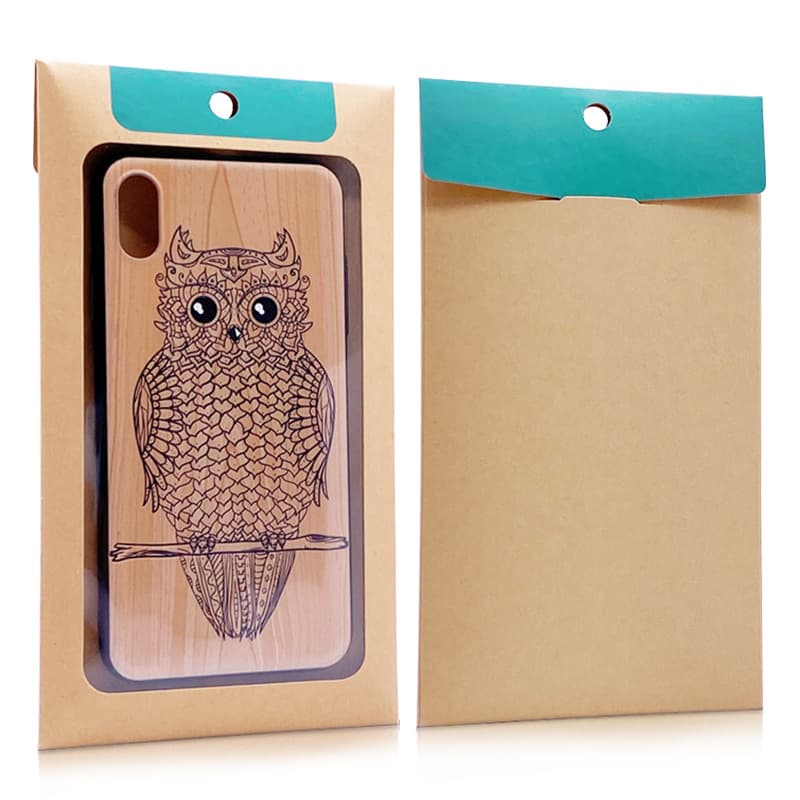 iPhone 15 Pro Max phone case packaging kraft paper bag, Apple 15 phone case packaging KJ-801