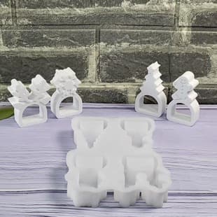 S1958 Christmas Candy Ornament Decorative Cement Plaster Mold DIY Silicone Mold